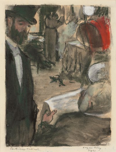 Ludovic Halevy vond Madame Cardinal in een Lounge, 1876-1877 door Edgar Degas