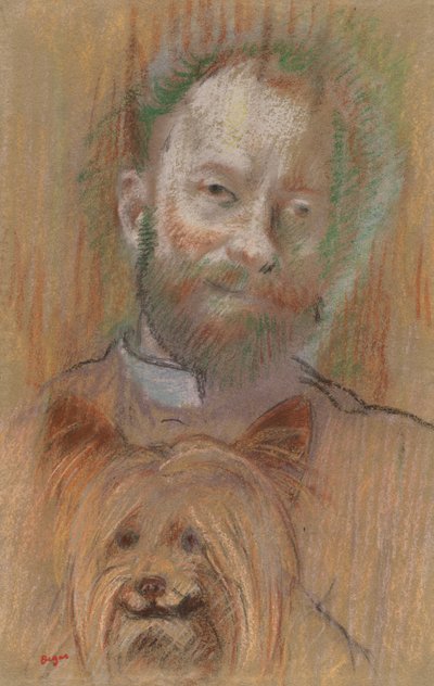 Ludovic Lepic met zijn hond, 1889 door Edgar Degas
