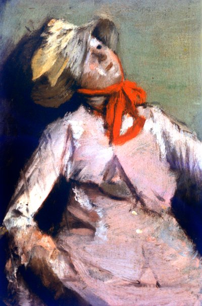 Man en een pop (detail), ca. 1860 door Edgar Degas