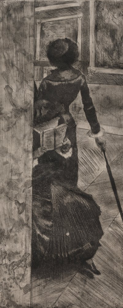 Mary Cassatt in het Louvre: De Schilderijen Galerij, 1879-1880 door Edgar Degas