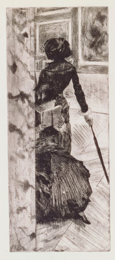 Mary Cassatt in het Louvre: De Schilderijen Galerij, 1879-80 door Edgar Degas
