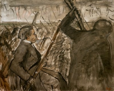 Muzikanten in het orkest door Edgar Degas