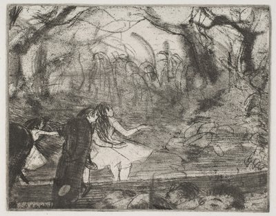 Op het podium III door Edgar Degas