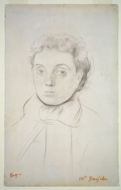 Portret van Joséphine Gaujelin, voor 1867 (krijt op papier) door Edgar Degas