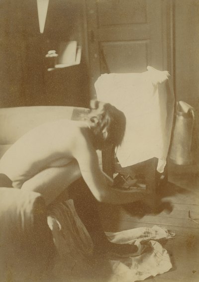 [Zittend naakt] door Edgar Degas