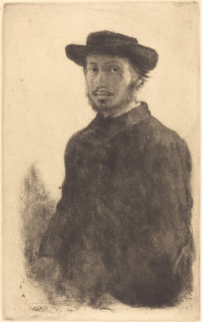 Zelfportret Edgar Degas, door hemzelf, 1857 door Edgar Degas