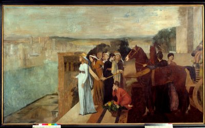 Semiramis bouwt Babylon door Edgar Degas