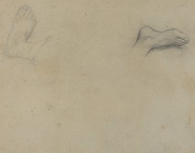 Studies van voeten [verso] door Edgar Degas
