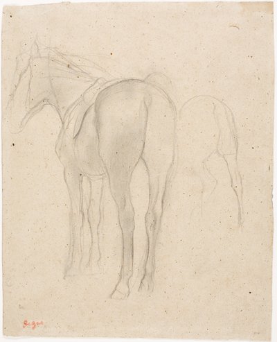 Studies van een paard door Edgar Degas