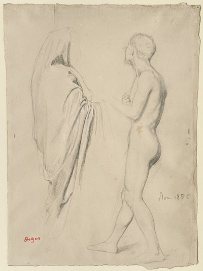 Studie voor "Dante en Vergilius" door Edgar Degas