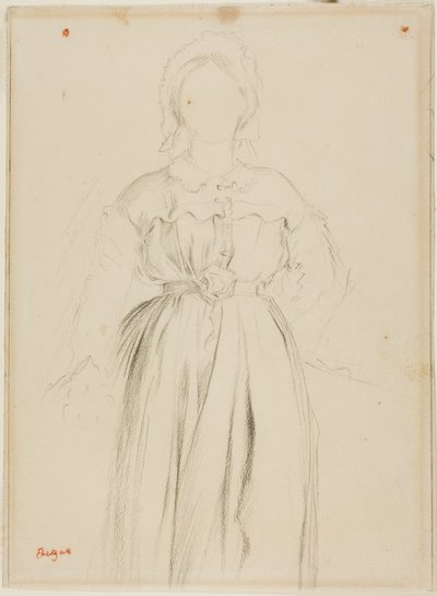 Studie voor een portret van Marguérite de Gas door Edgar Degas