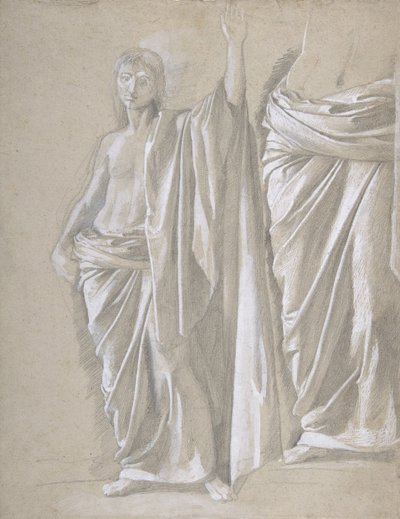 Studie van een gedrapeerd figuur, 1857-58 door Edgar Degas