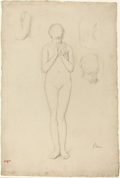 Studie van een Vrouwelijk Naakt door Edgar Degas