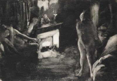 De haard, ca. 1876-77 door Edgar Degas