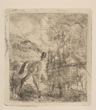 De Jager die zijn Paard Beklimt, 1856 door Edgar Degas