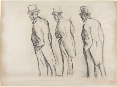 Drie Studies van Ludovic Halévy Staand, ca. 1880 door Edgar Degas