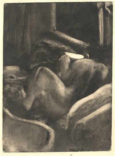 Vrouw die Leest door Edgar Degas