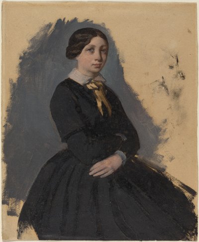 Jonge vrouw in het zwart, 1861-1865 door Edgar Degas