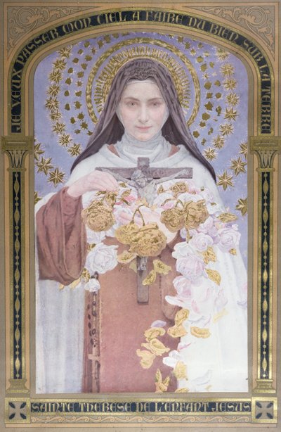 Theresia van Lisieux (1873-97) 1928 (aquarel op papier) door Edgar Maxence