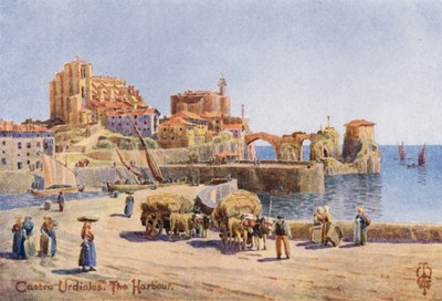 Noord-Spanje: Castro Urdiales, de haven door Edgar T. A. Wigram