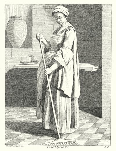 Veegster (gravure) door Edmé (after) Bouchardon