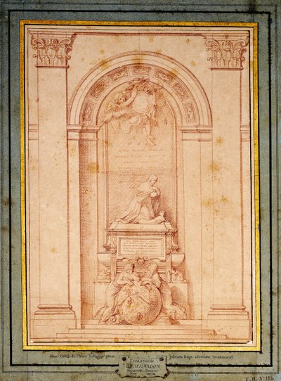 Een studie voor het grafmonument van kardinaal de Fleury door Edmé Bouchardon