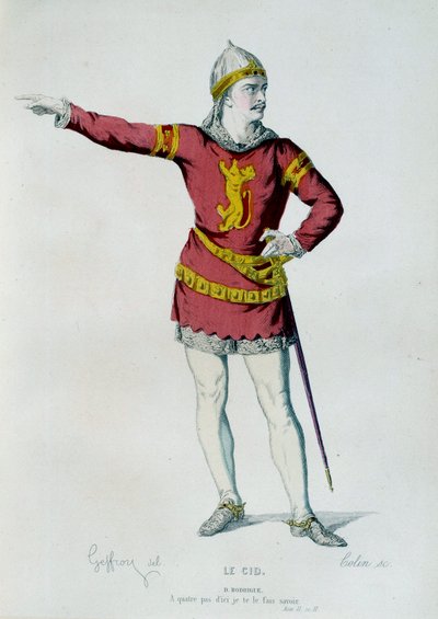 Kostuum voor Don Rodrigue of Le Cid in scène 2 van Act II van 