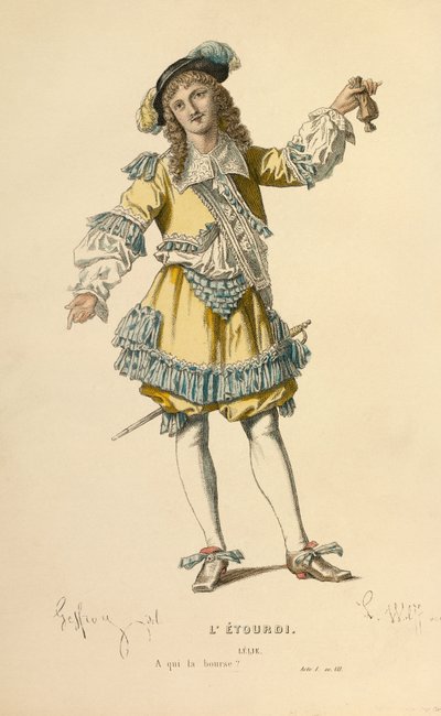 Kostuum voor de rol van Lelie, ca. 1868 (gravure) door Edmond Aime Florentin Geffroy
