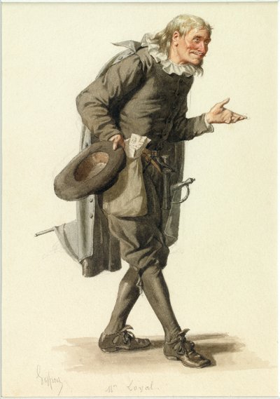 Portret van Monsieur Loyal, c.1870 (aquarel) door Edmond Aime Florentin Geffroy