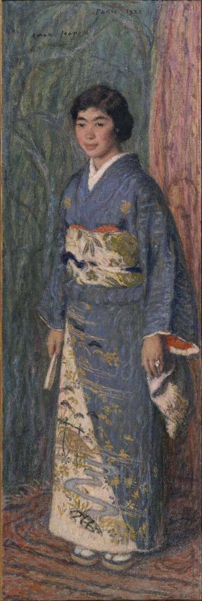 Portret van een Japanse vrouw (mevrouw Kuroki) door Edmond Aman Jean