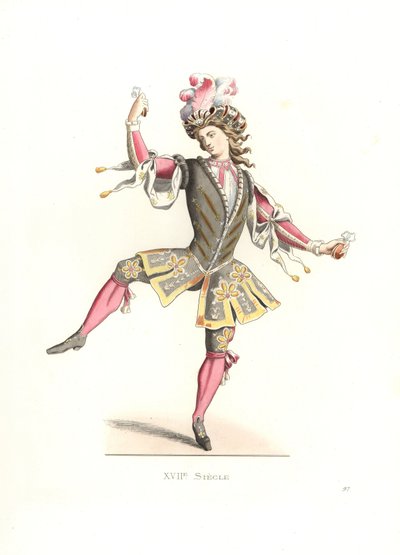 Franse man in balletkostuum door Edmond Lechevallier Chevignard