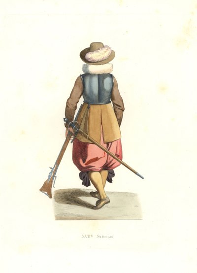Musketier uit Frans Vlaanderen door Edmond Lechevallier Chevignard