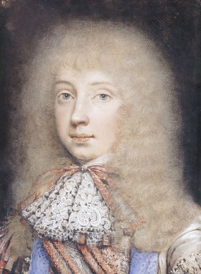 Portret van Edward Stuart, Buste Lengte, met Golvend Haar en Kant Kraag door Edmund Ashfield