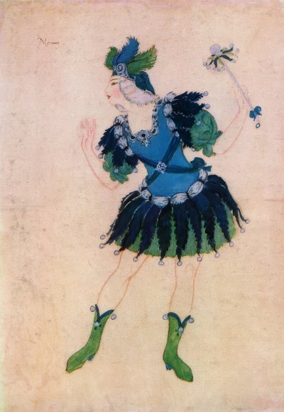 Ontwerp voor het kostuum van Momus in de opera Phebus en Pan door Edmund Dulac