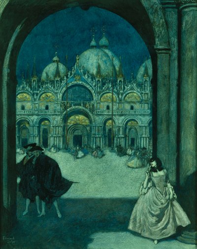 Op het Piazza San Marco door Edmund Dulac