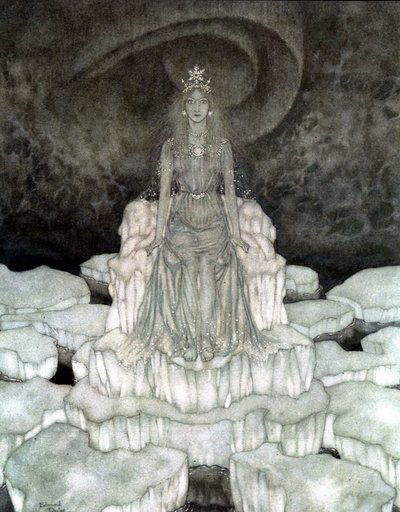 De Sneeuwkoningin: De Sneeuwkoningin in Majesteit door Edmund Dulac