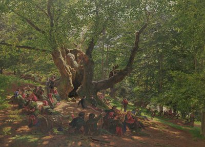 Robin Hood en zijn Vrolijke Mannen in Sherwood Forest, 1859 door Edmund George Warren
