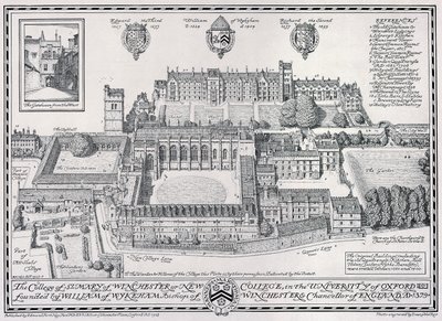 Het College van St Mary van Winchester of New College door Edmund Hort New