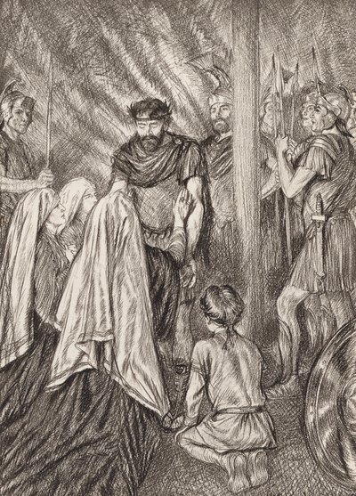 William Shakespeare: De Tragedie van Coriolanus, Act V, Scene 3 door Edmund Joseph (after) Sullivan