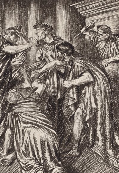 William Shakespeare: De Tragedie van Julius Caesar, Act III, Scene 1 door Edmund Joseph (after) Sullivan