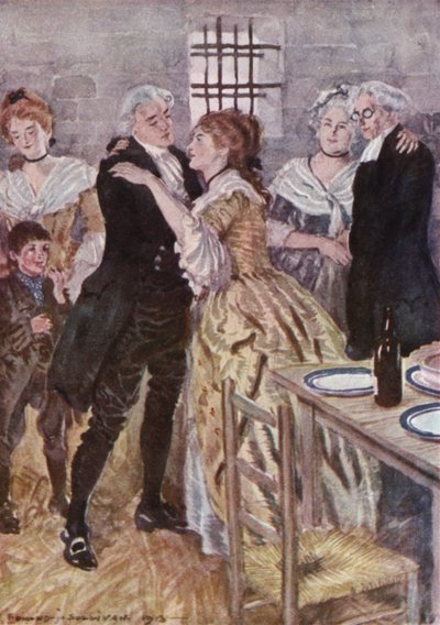 Illustratie voor The Vicar of Wakefield door Oliver Goldsmith door Edmund Joseph Sullivan