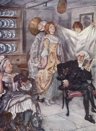 Illustratie voor The Vicar of Wakefield door Oliver Goldsmith door Edmund Joseph Sullivan