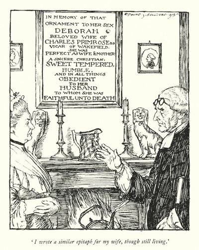 Illustratie voor The Vicar of Wakefield door Oliver Goldsmith door Edmund Joseph Sullivan