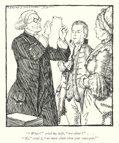 Illustratie voor The Vicar of Wakefield door Oliver Goldsmith door Edmund Joseph Sullivan
