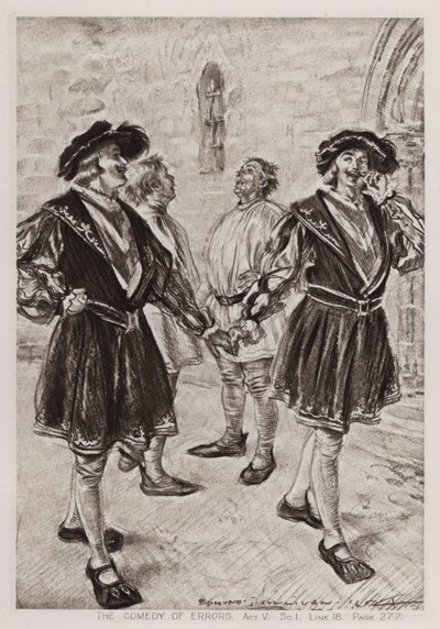 De komedie der fouten, Act V, Sc I door Edmund Joseph Sullivan