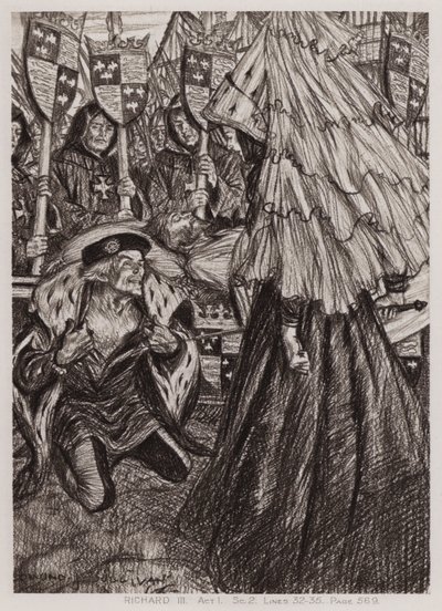 De Tragedie van Koning Richard III, Act I, Sc 2 door Edmund Joseph Sullivan