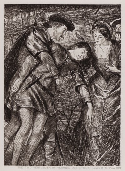 De Twee Edellieden van Verona, Act V, Sc 4 door Edmund Joseph Sullivan