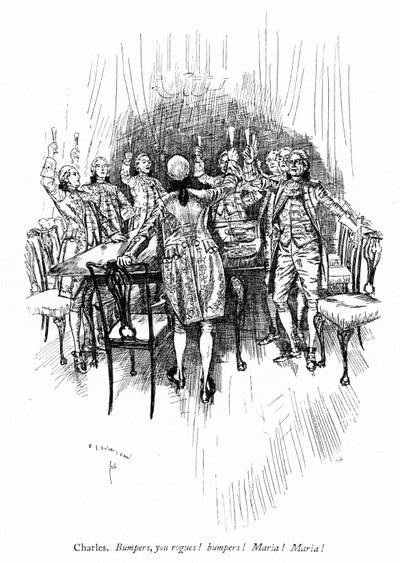 Illustratie voor Sheridans The School for Scandal door Edmund Joseph after Sullivan