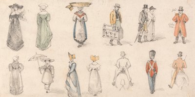 Studies van figuren: vrouwen, ambachtslieden, enz. door Edmund Thomas Parris