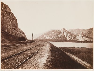 Naderen van de bergpas bij Donzère, uit het album "The Northern Railway from Paris to Lyon and the Mediterranean", c.1861 (albumendruk) door Edouard-Denis Baldus